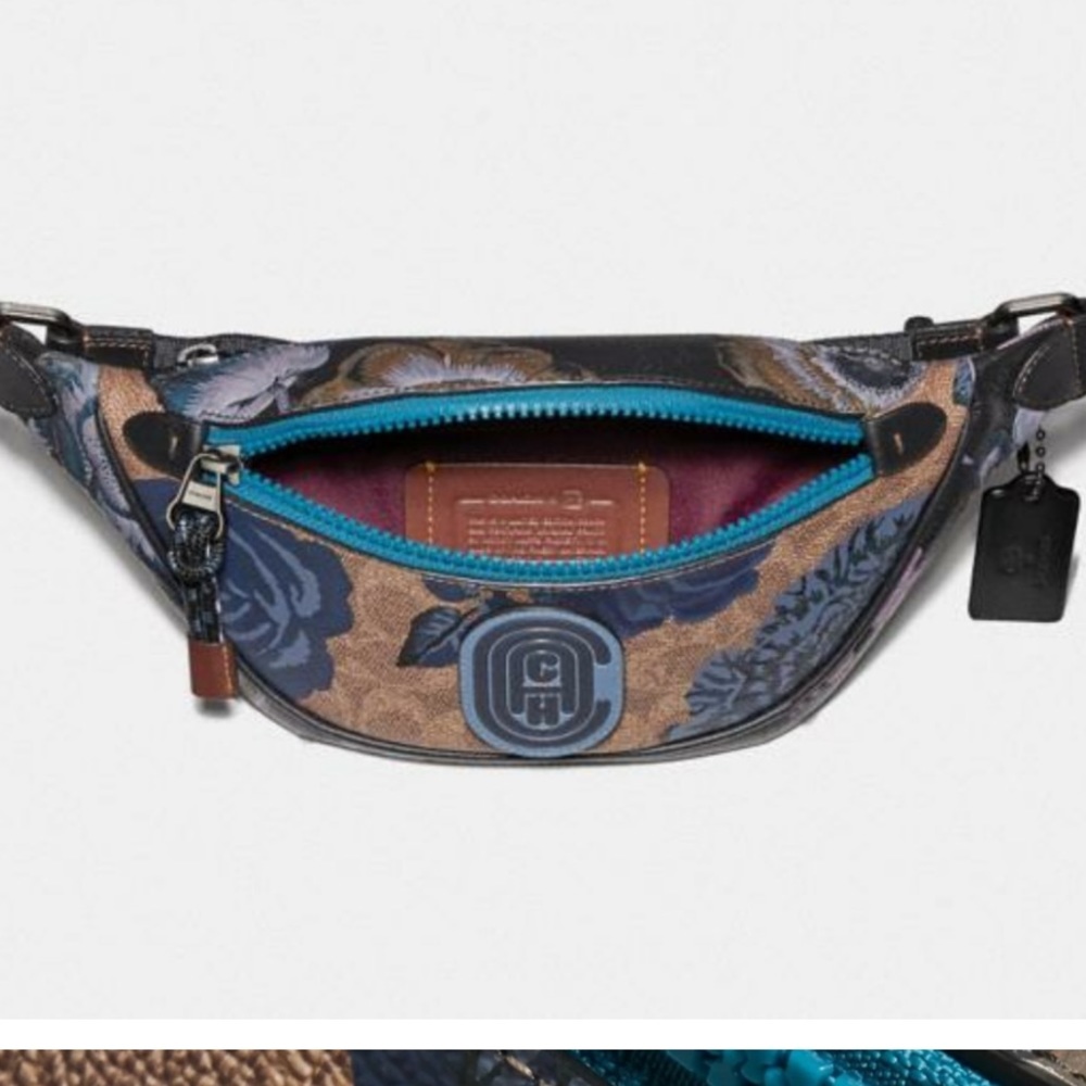 Coach Mini Rivington Belt Bag In Signature Canvas With Kaffe Fassett Print - Picture 4 of 8